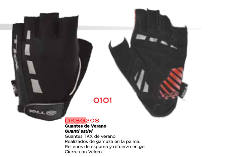 GUANTES BICICLETA TKX VERANO ADULTO NEGRO XXL